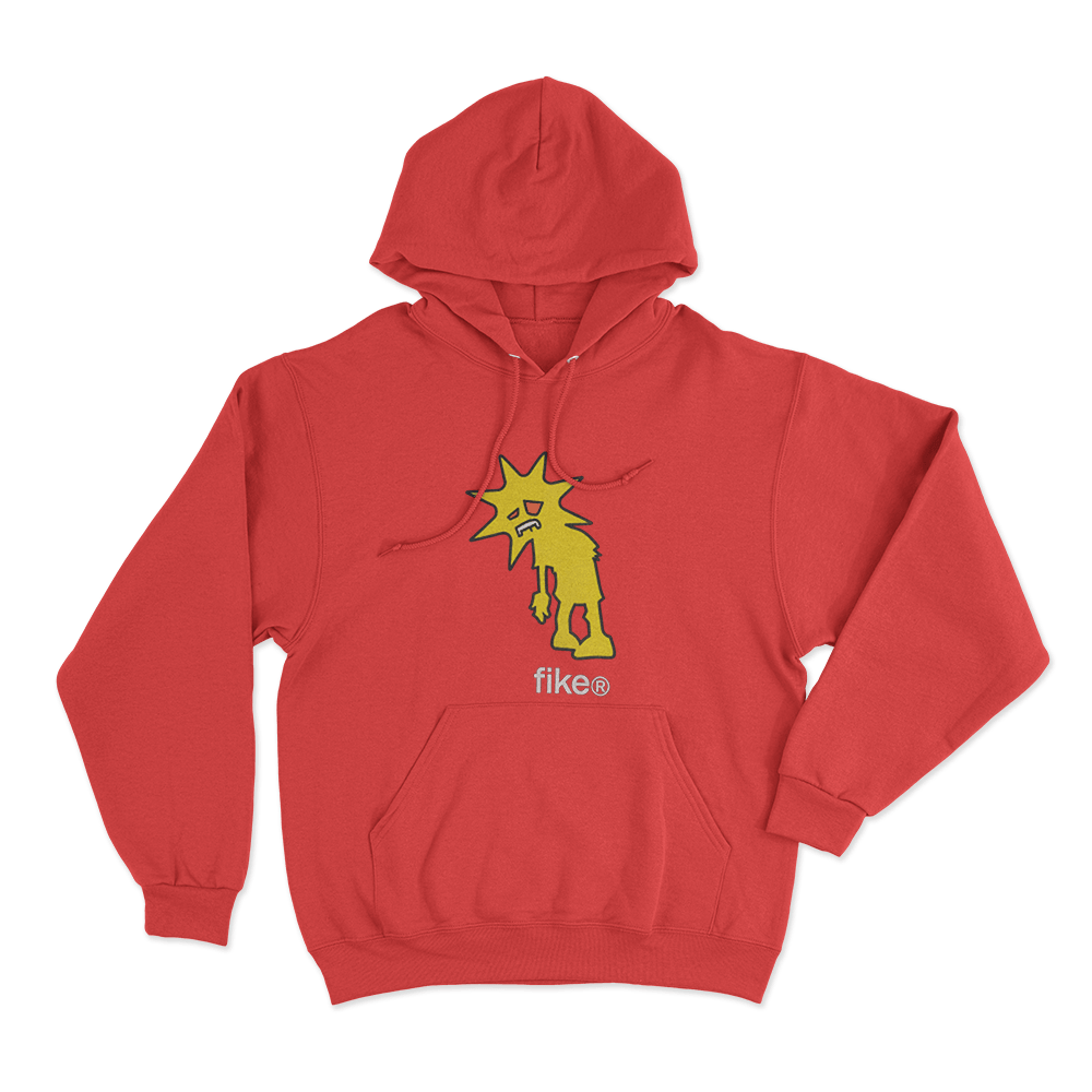 Fike Doodle Creature Unisex Hoodie Red Fike Doodle Creature Unisex Hoodie Red