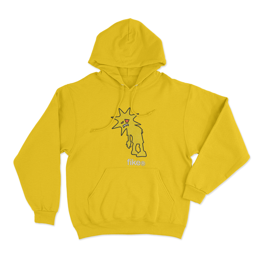 Fike Doodle Creature Unisex Hoodie Yellow Fike Doodle Creature Unisex Hoodie Yellow